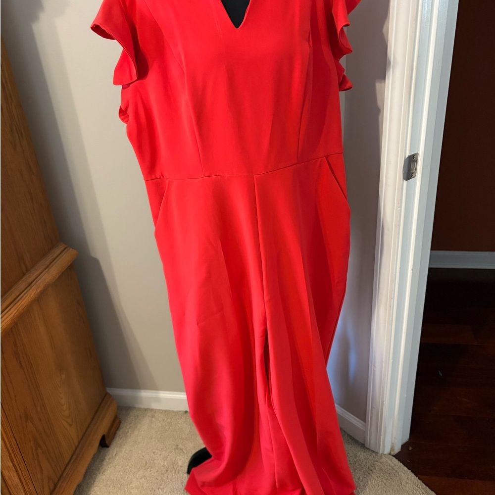 New York & Company Vibrant Red Maxi Dress